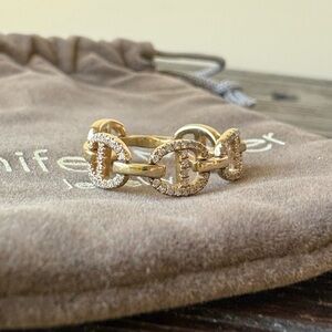 Jennifer Miller Diamond Chain Ring Gold
